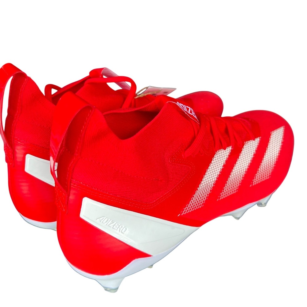 Adidas Adizero Impact Plus + Red Football Cleats Mens 14 speed knit electric mid - Picture 7 of 9